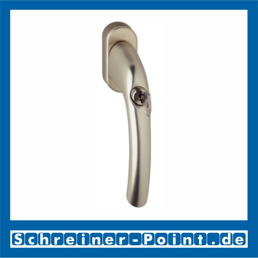 Hoppe Tokyo Aluminium Fenstergriff abschließbar F2 Neusilber 0710S/U26